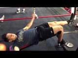 Olympic bronze medalist Misael Rodriguez working abs with luis garcia - esnews boxing