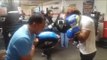 boxing star jarrett hurd working mitts for tony harrison fight