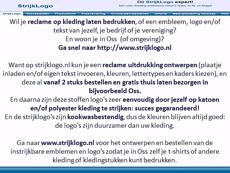 Reclame kleding bedrukken Oss