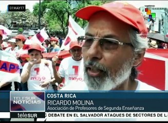 Download Video: Marchan en Costa Rica en defensa de los derechos laborales