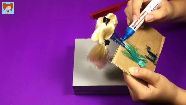 Barbie Dönüşümü Barbie Bebek Saçı Nasıl Boyanır Oyuncak Yap
