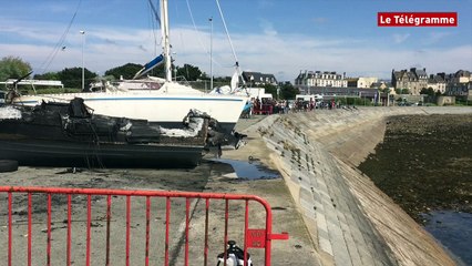 Saint-Malo. Les bateaux brûlés sortis de l’eau