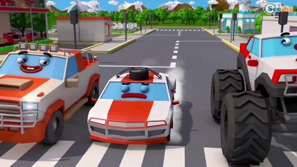 Learning Colors With Funny Cars & Trucks Excavator For Children - Learn Colours For Kids