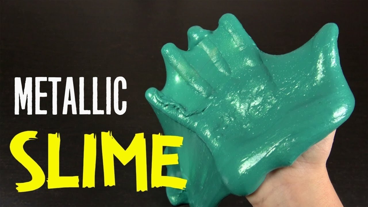 How to make Green Metallic Shiny Purple Slime tutorial - No Borax, Shampoo, Detergent