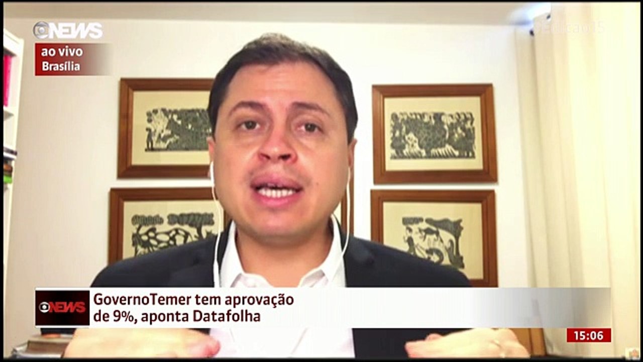 Camarotti comenta pesquisa sobre avaliação do governo Temer