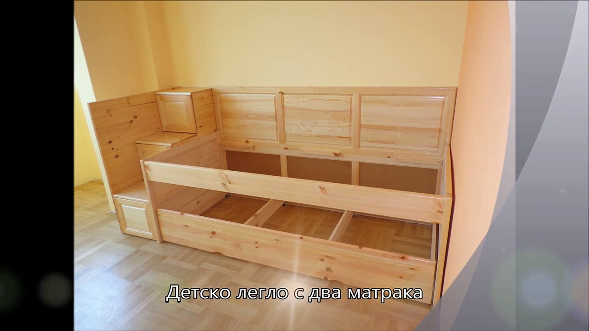 ⁣Детско двуетажно легло за детска стая с два матрака