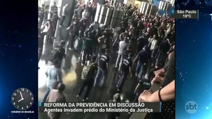 Download Video: Agentes penitenciários invadem prédio do Ministério da Justiça em Brasília