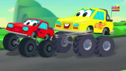 Little Red Car Rhymes - Monster Truck Songs _ Rig A Jig Jig _ Nursery Rhymes Fo