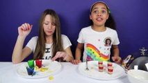 Giant Gummy Worm Candy Challenge VS Super Gross Real Food Mommy Freaks Out!