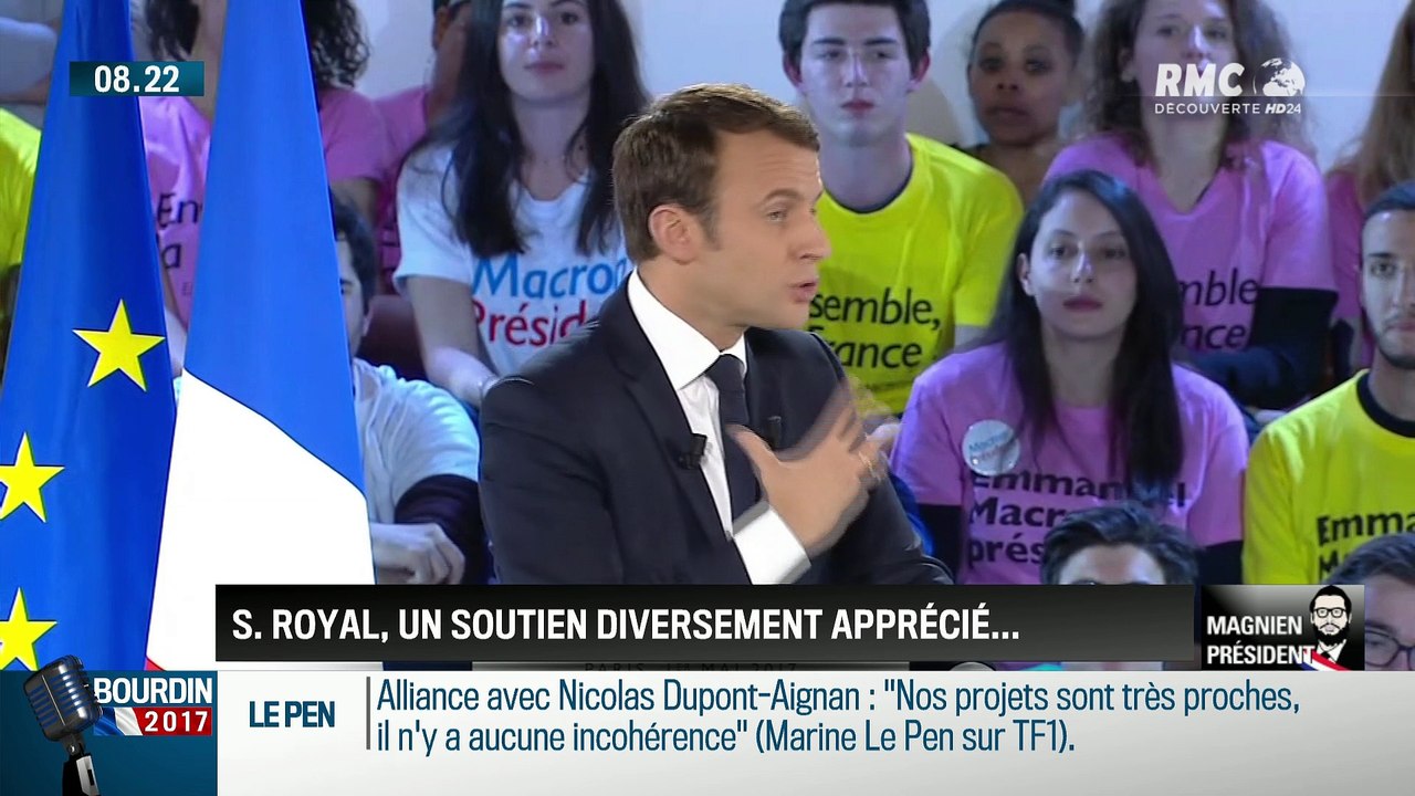 QG Bourdin 2017 : Magnien président ! : Le FN dément tout plagiat et évoque "un petit clin d'œil" aux électeurs de droite