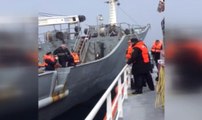 Rus Savaş Gemisinin Mürettebatının Kurtarılma Anı Kamerada