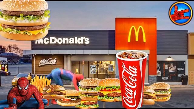 Spiderman MCDONALDS DRIVE THRU Prank! w Hulk & Joker Funny Cars Movie Kids Toys