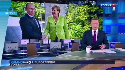 Eurozapping : Merkel en Russie, un surfeur miraculé en Grande-Bretagne