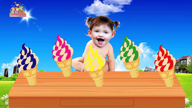 Bad Baby Crying Learn Colors w Colorful Kinder Joy w Ice Cream & Finger Family Song Collection Kids