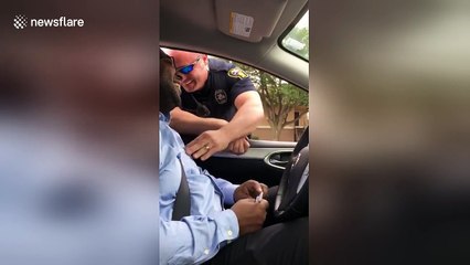 Police pull over couple to reveal a pregnancy announcement