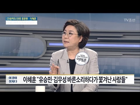 보수통합 위해 잘못 청산하자는 것 이혜훈 바른정당 선대위종합상황실장 [전원책의 이것이 정치다] 134회 20170503