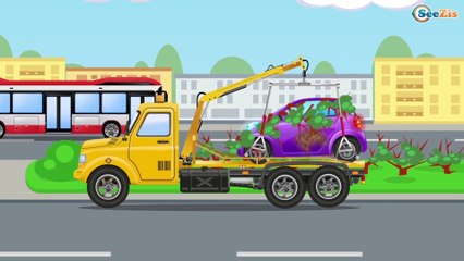 The TOW TRUCK'S CAR WASH and CAR SERVICE 1 HOUR Video Compilation | Truck Cartoons for Kids