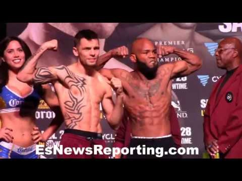 Ivan Redkach vs. Demond Brook weigh in - Esnews Boxing