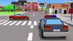 Colors Vehicles Learn Colors 3D Animation Cartoon Tow Truck & Police Car