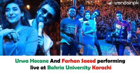 Urwa Hocane, Farhan Saeed performing live at Bahria University Karachi