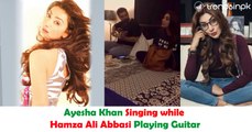 Ayesha Khan Singing while Hamza Ali Abbasi Playing Guitar