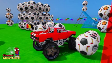 Cartoons For Children | Learn Colors Videos with Cars Truck in Spiderman & Supper Heroes