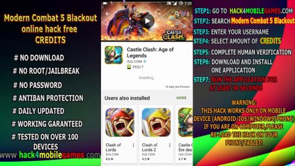 Modern Combat 5 Blackout hack activation code