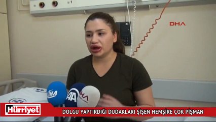 Merve hemşirenin başına gelenlere dikkat! Dudakları alınabilir_1