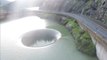 Drone captures mesmerizing footage of water overflowing in a portal-like 'Glory Hole'