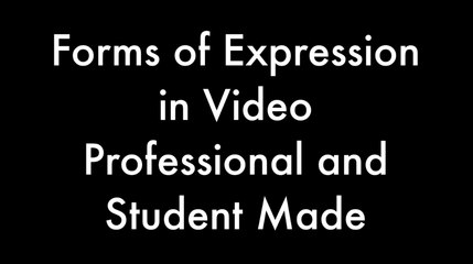 Forms of Expression in Video Professional and Student Made
