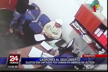 Cámara registró asalto a empresa de lácteos en Tarapoto