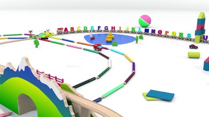 ABC song for children. Nursery rhymes for babies. Trains cartoons for children
