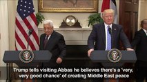 Trump says 'very, very, good chance' of Israel-Palestinian peace