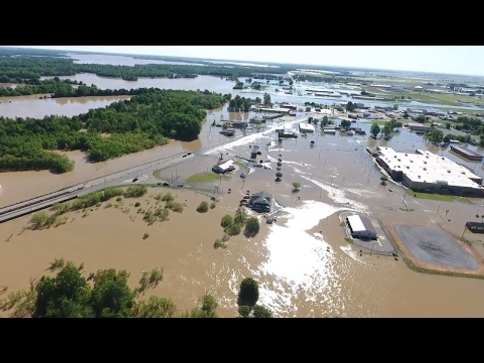 Drone Footage Shows Severe Flooding in Pocahontas From Rising Black River
