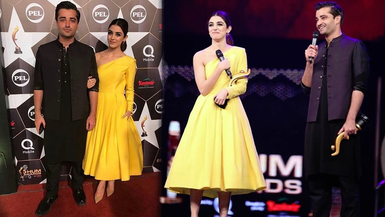Hamza Ali Abbasi and Maya Ali - Winning the Best onscreen couple - Hum Awards 2017
