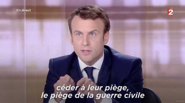 Macron à Le Pen : Les terroristes cherchent la guerre civile que vous portez dans le pays