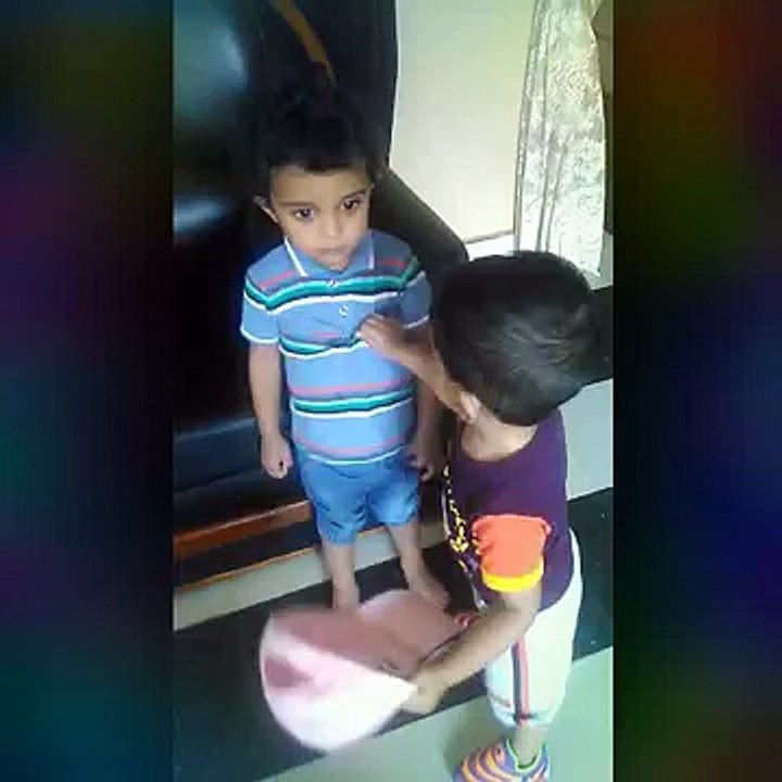 Cute kid with his silent friend