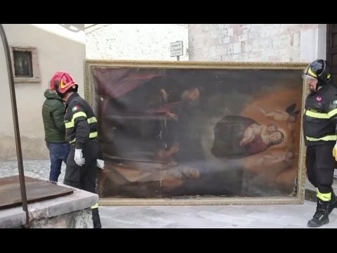 Valle di Nera (PG) - Terremoto, recupero beni nelle chiese (04.05.17)