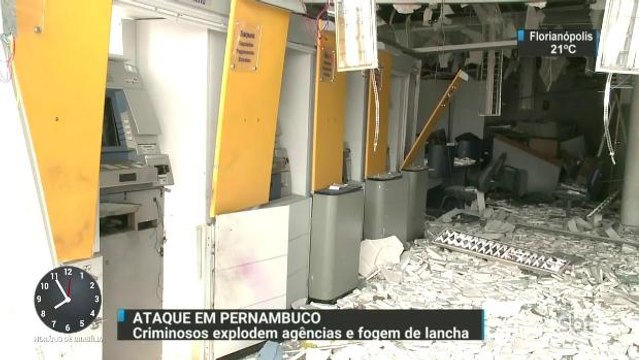 Criminosos explodem agências bancárias e fogem de lancha