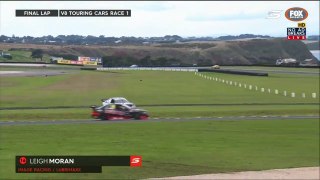 Australian V8 Touring Car Series 2017. Race 1 Phillip Island Circuit. Leigh Moran Crash