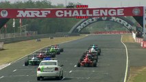 MRF Challenge Formula 1600 2017. Race 2 Madras Motor Race Track. Start Crash