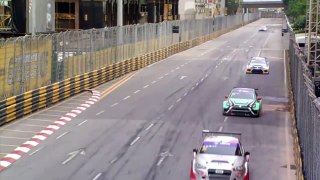TCR International Series 2016. Race 2 Guia Circuit. Zhang Ya Qi Crash on formation lap