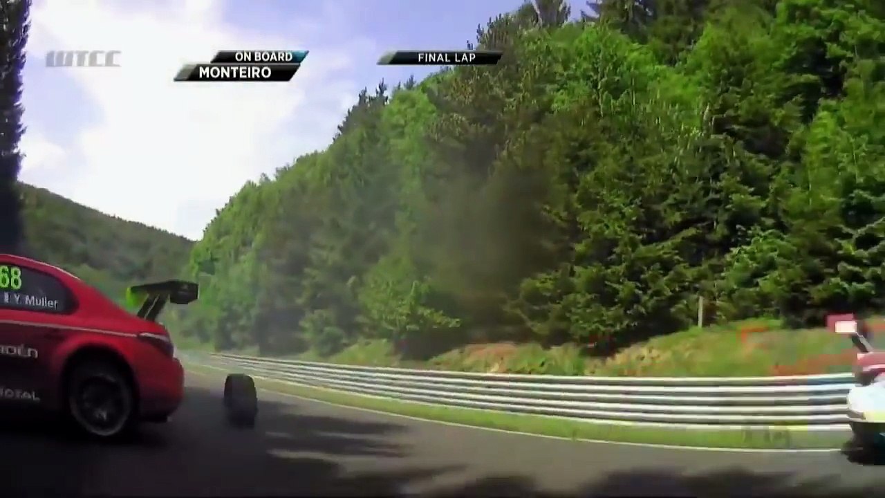 WTCC 2016. Race 1 Nürburgring Nordschleife. Tiago Monteiro Huge Crash
