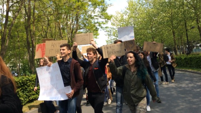 Des lycéens manifestent contre le Front national