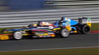 ADAC Formel 4 2016. Race 3 Oschersleben. Job van Uitert Crashes into Sophia Flörsch
