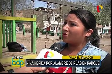 Villa El Salvador: niña herida por alambre de púas en parque