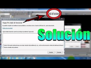 como solucionar problema sony vegas dejo de funcionar 0xc0000005