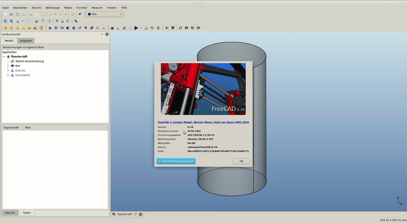 Freecad Loft mittels Facebinder und Sketch erzeugen