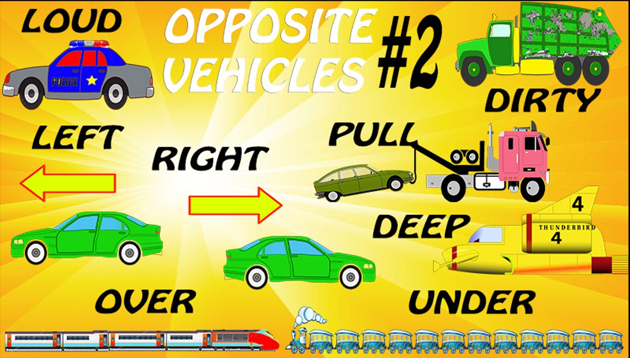 Opposite Vehicles for Kids Part 2 - Learn opposites using street vehicles