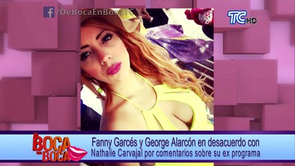 Fanny Garcés y George Alarcón en desacuerdo con Nathaly Carvajal por comentarios sobre su ex programa